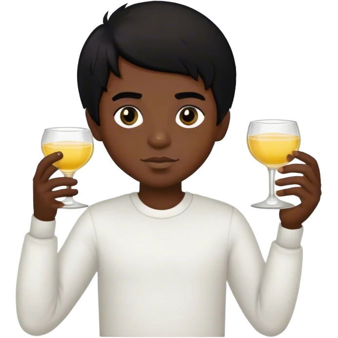 black boy, black hair, dark eyes, holding tequila  emoji