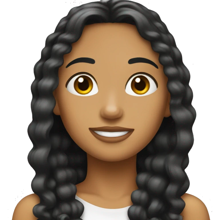 Chica latina con cabello negro lacio largo emoji