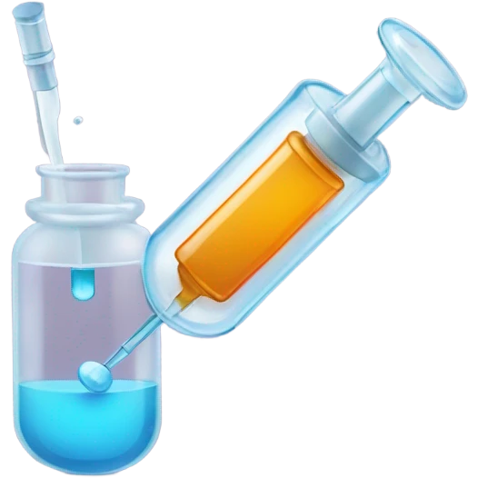 Injectable being drawn from a vial emoji