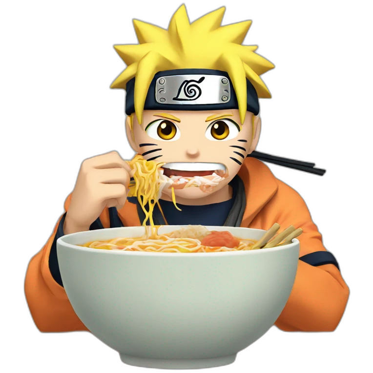 Naruto eating ramen emoji