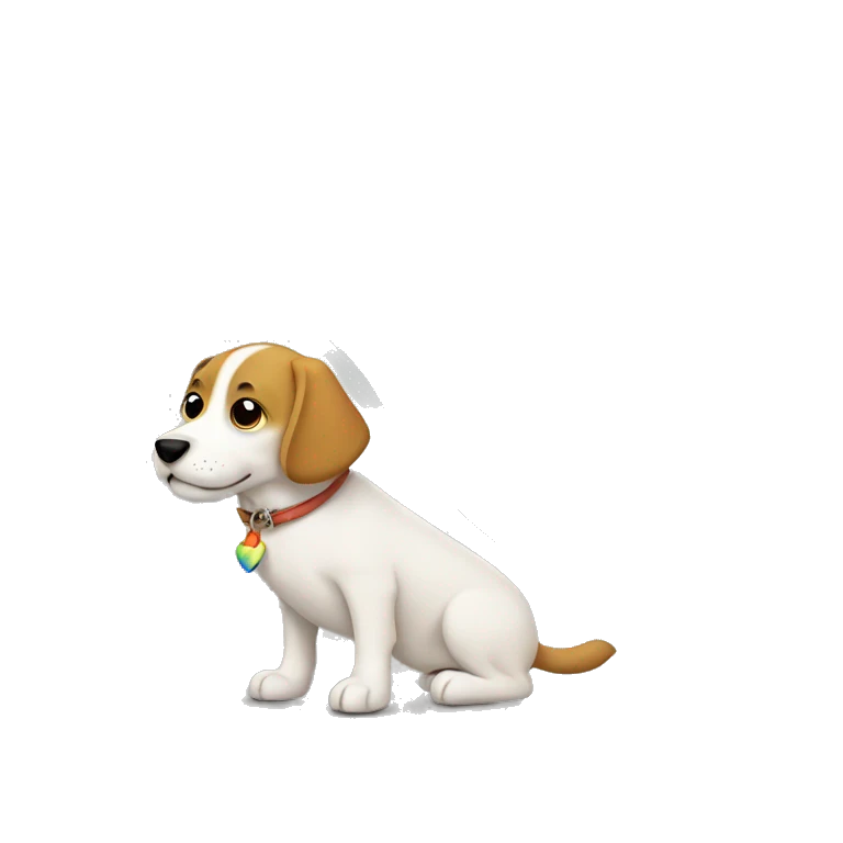 dog with a rainbow emoji