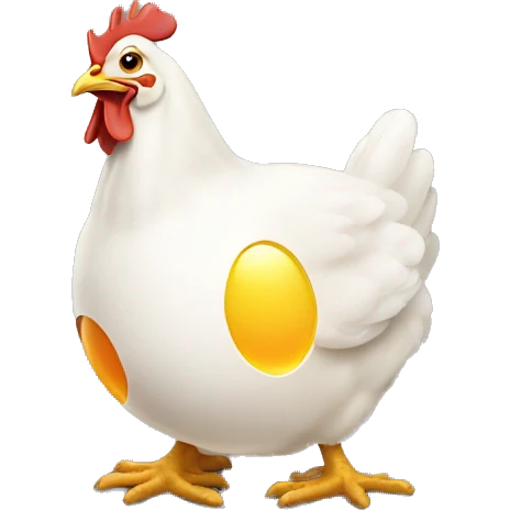 Chicken laying egg emoji