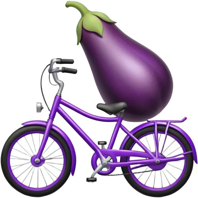 An eggplant riding a bike emoji