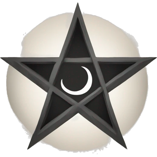 Reversed or inverted pentagram with crescent moon vector image emoji