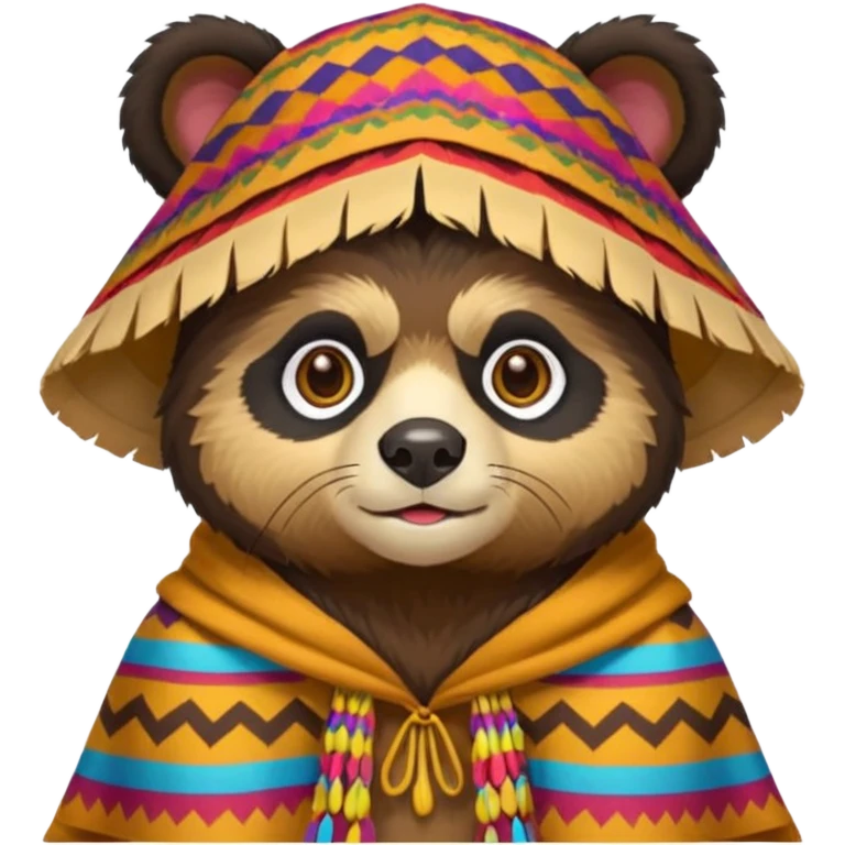 Spectacled bear with a chullo and poncho emoji