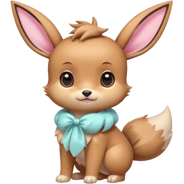 Kawaii Shiny Colorful Pastel Baby Innocent Chibi Kawaii Cute Adorable Eevee Full Body emoji
