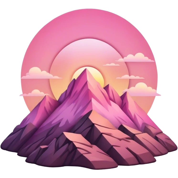 Cute sunset on mountain pink  emoji