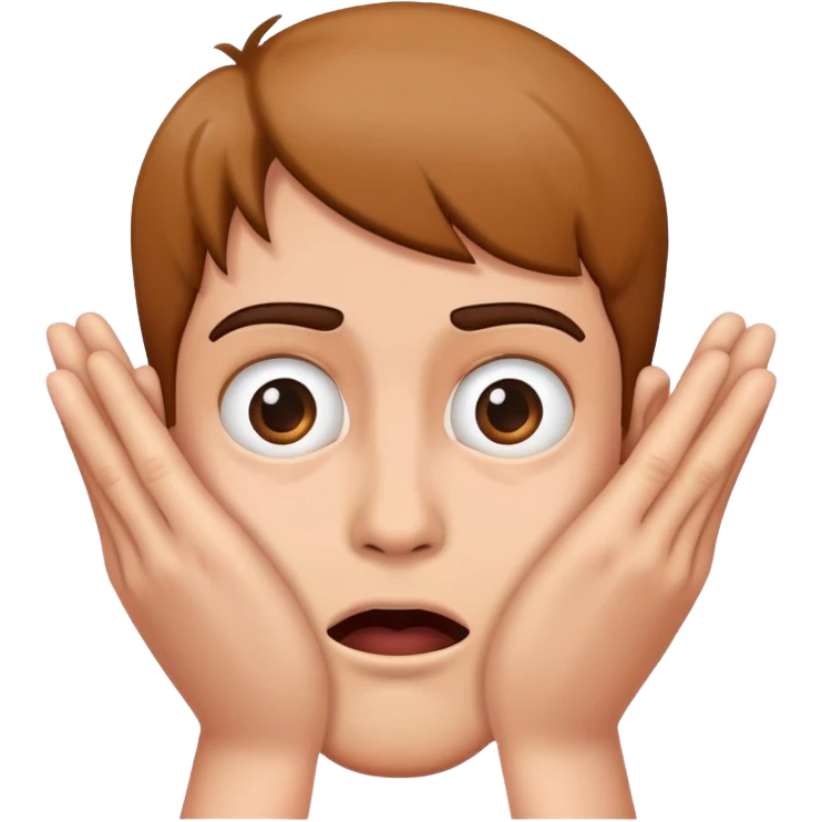 face peeking through hands with a scared expression emoji