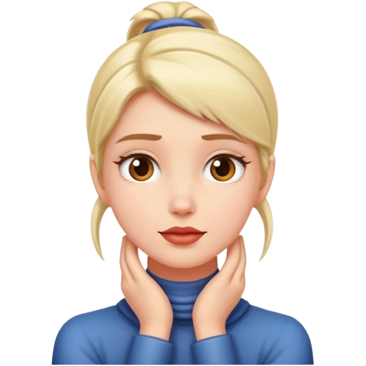 Girl with hands on neck emoji