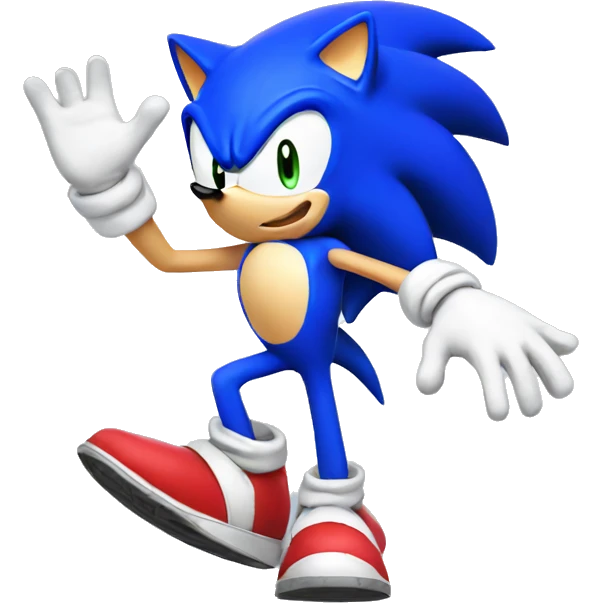 sonic waving emoji