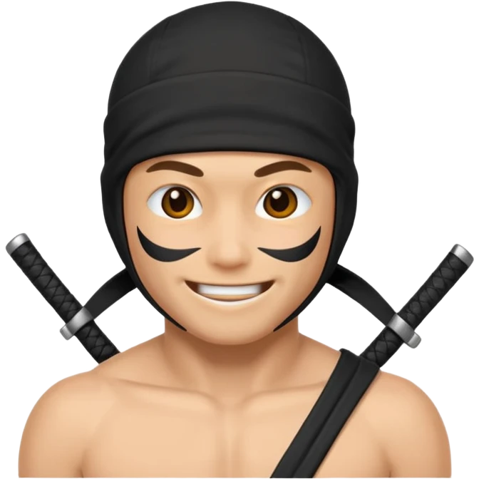 naked ninja emoji with the hot emoji face emoji