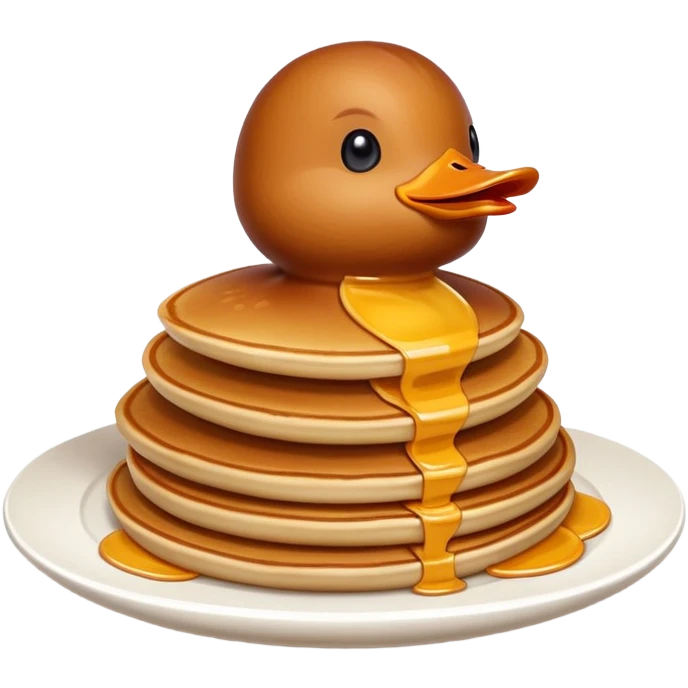 Beijing Peking Duck with crispy skin and pancakes, simplified emoji style with bold outlines and bright colors, cartoon style roasted duck emoji