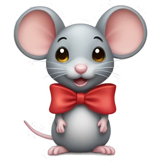 Mouse with bow emoji
