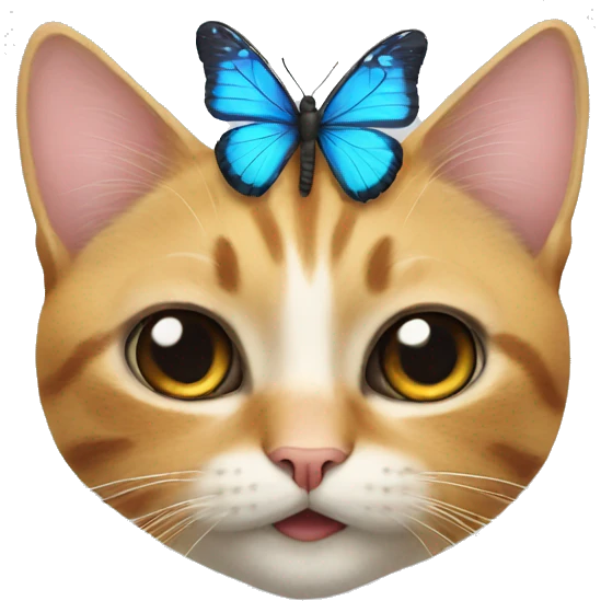 A cat with a butterfly emoji
