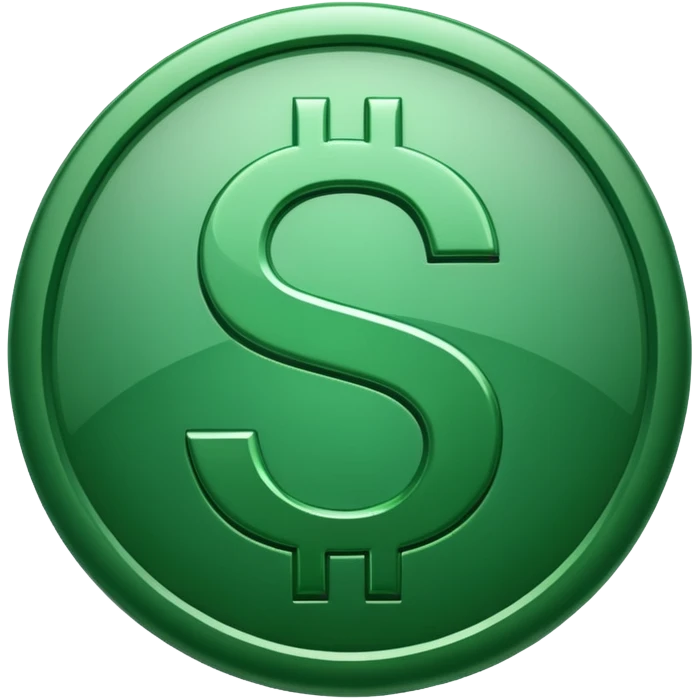Cashapp emoji, a green dollar symbol with transparent background emoji