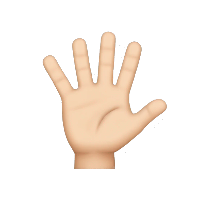 una mano con el dedo incide, medio y meñique extendidos y el dedo anular y pulgar flexionados emoji