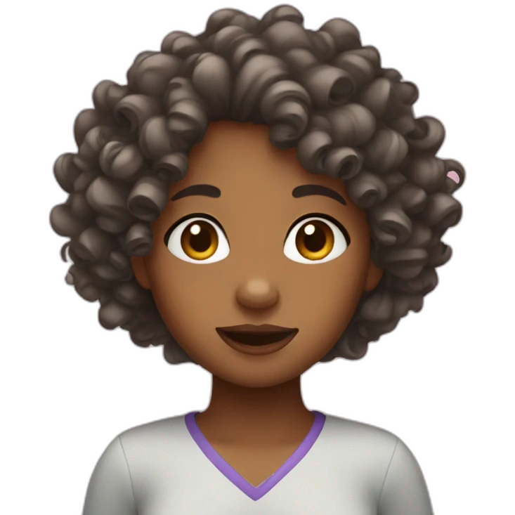 girl with curly hair emoji