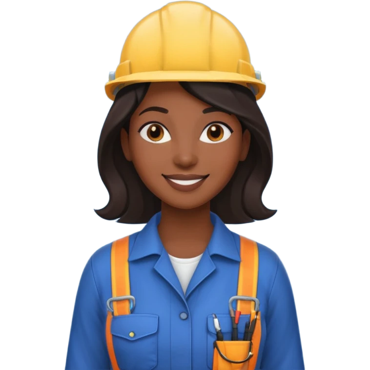 black woman, beautiful, she is an electrician emoji