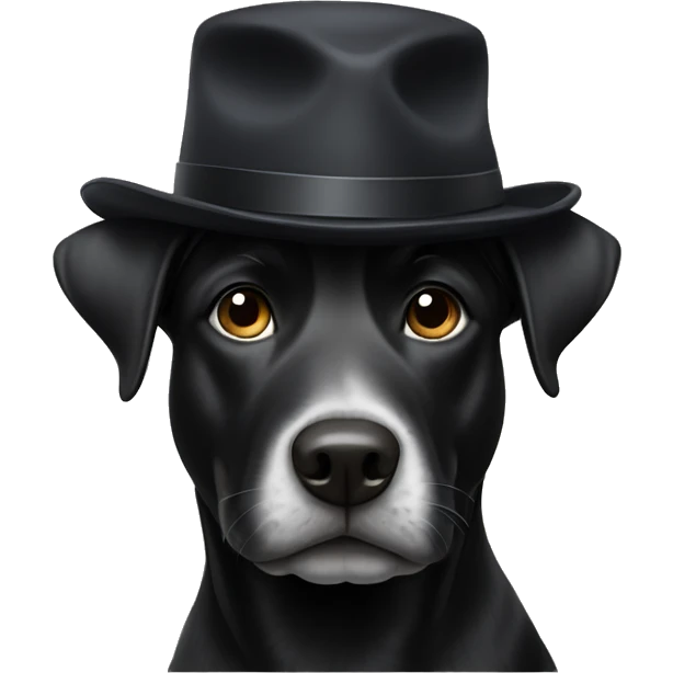 Black dog wearing a hat emoji