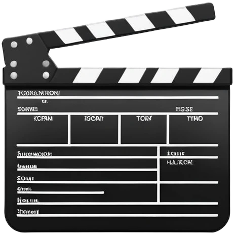 extremely minimal clapperboard icon, only the most essential lines, simple design emoji