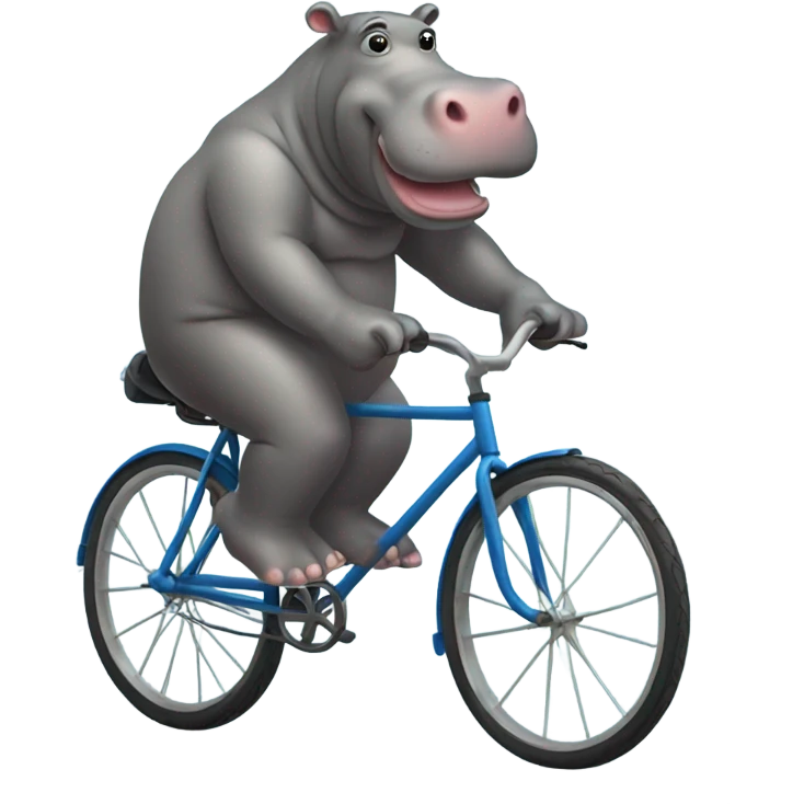 hippo riding a bike emoji