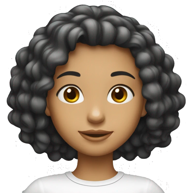 Menina branca de cabelo liso preto comprido  emoji