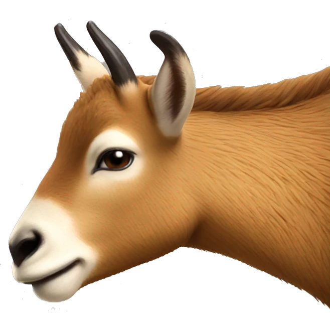 happy smiling brown chamois left hoof pointing up emoji