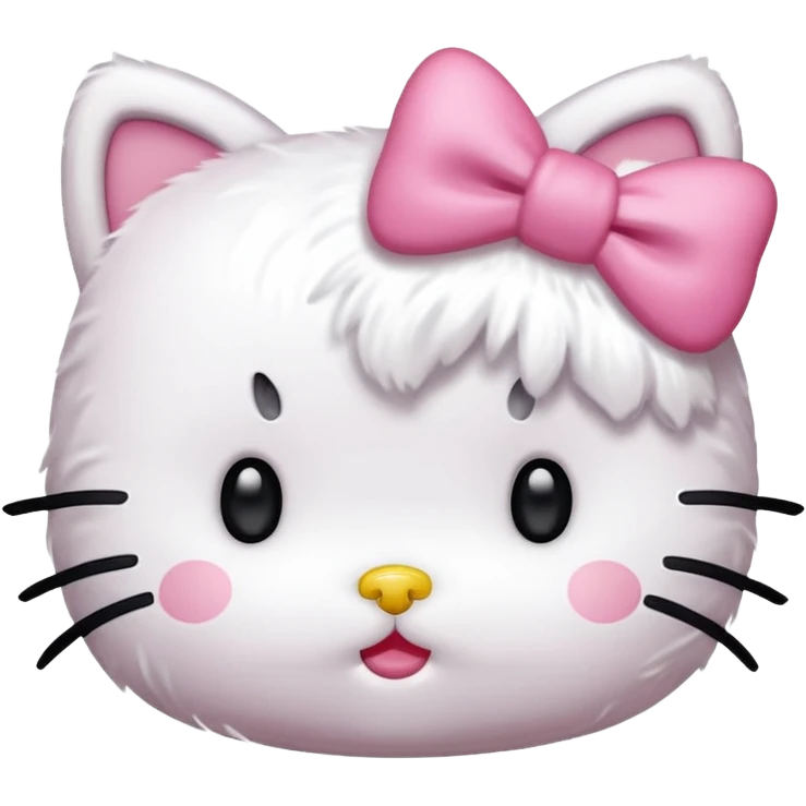 hello kitty rosto menos realista com laço rosa emoji