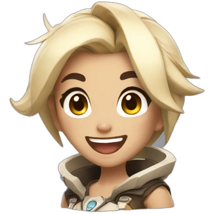 mercy from overwatch laughing emoji