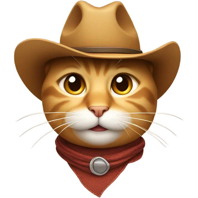 Cat with a cowboy hat on smirking emoji