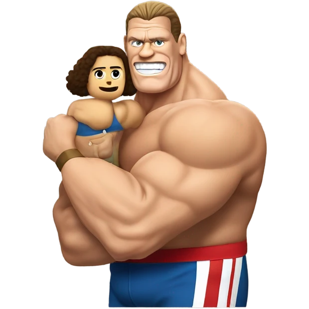 John cena holding up Andre the giant on his arms  emoji