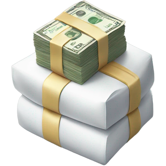 stack of money wrapped in white  emoji