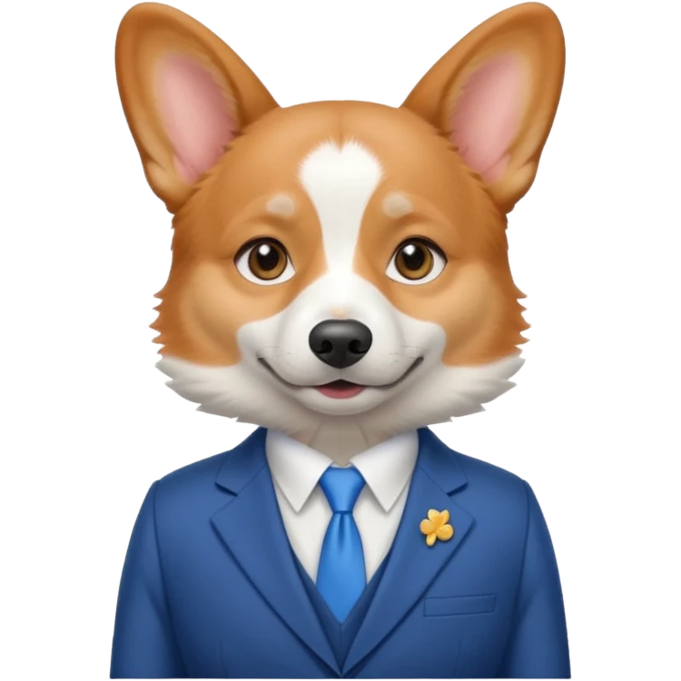 perrita caricatura gorgi gales ejecutiva con ropa celeste emoji