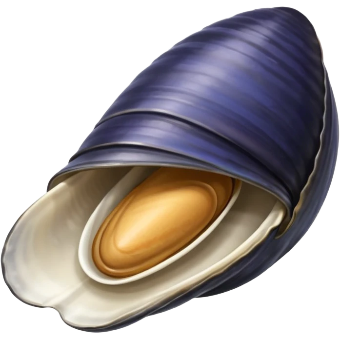emoji line drawing of one open mussels emoji