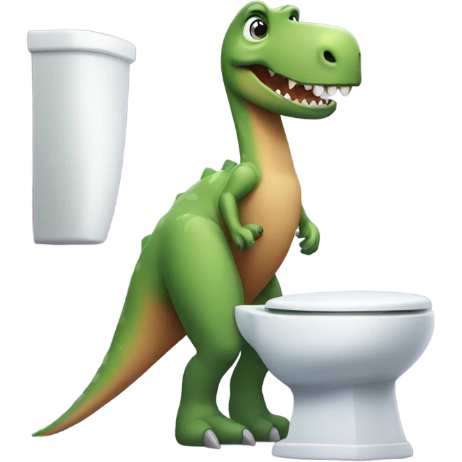 dinasour going bathroom emoji