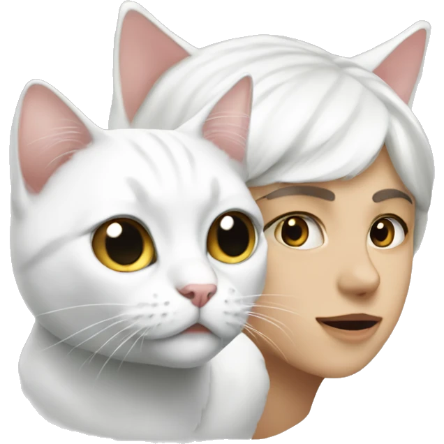 Me and white cat emoji