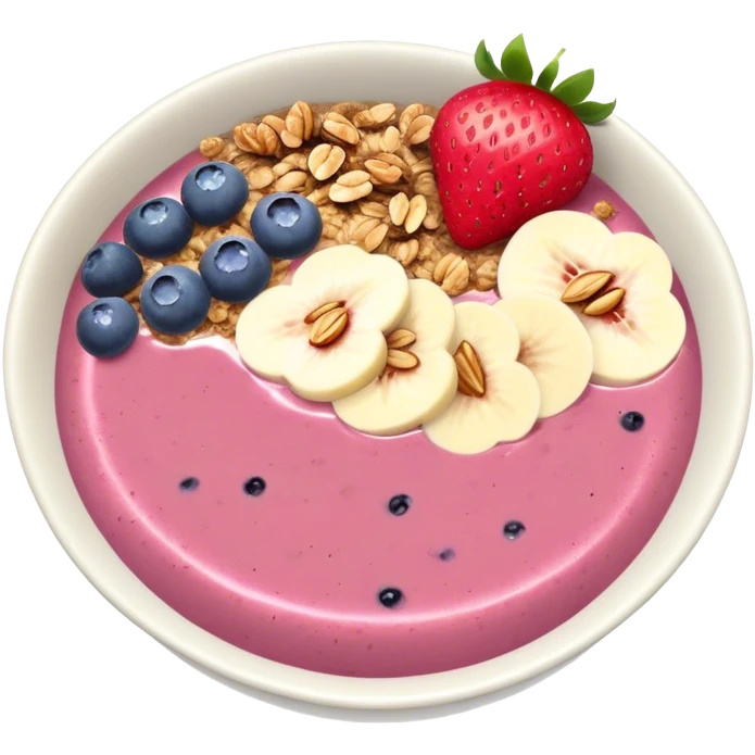 smoothie bowl with strawberries emoji