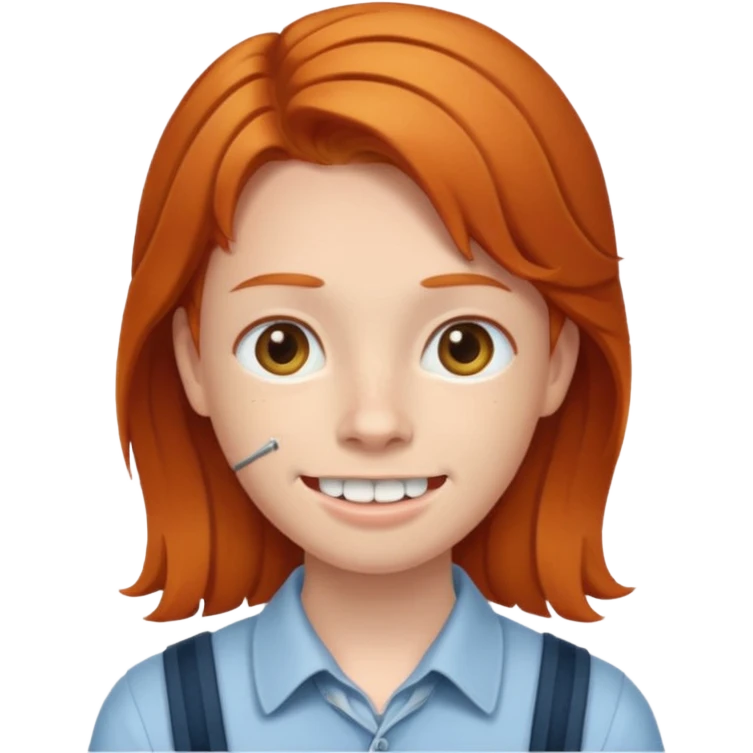 ￼Ginger with braces emoji