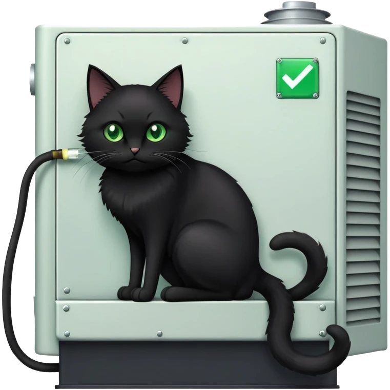 Black cat seating on the hvac block  emoji