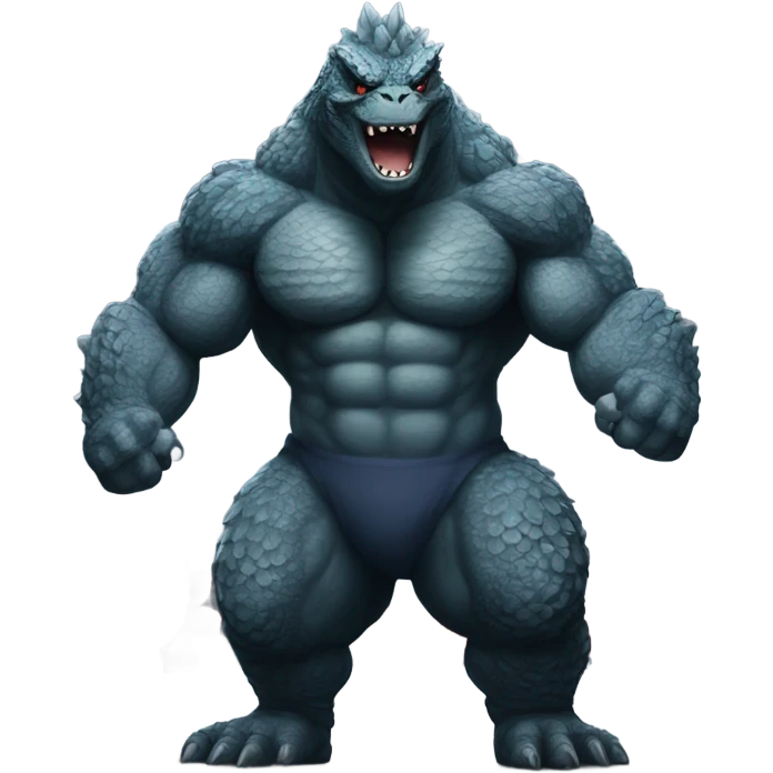 strong godzilla at gym emoji
