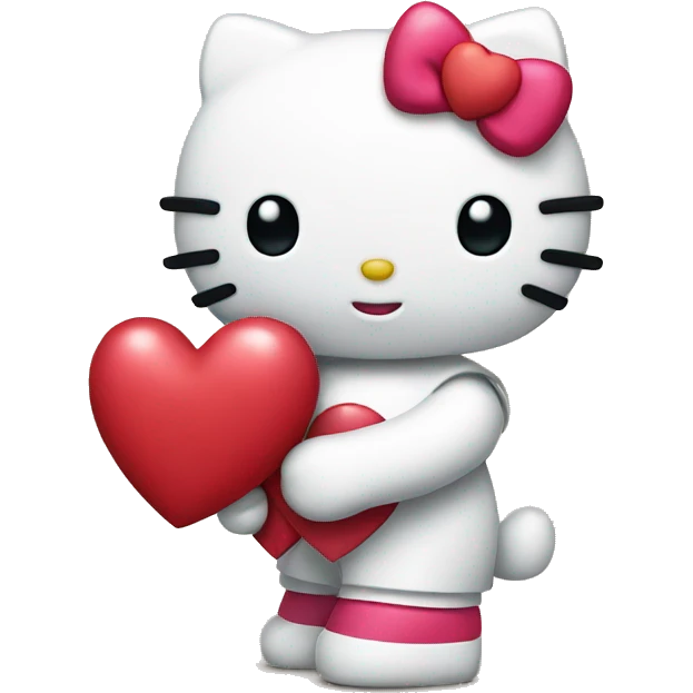hello kitty holding heart  emoji