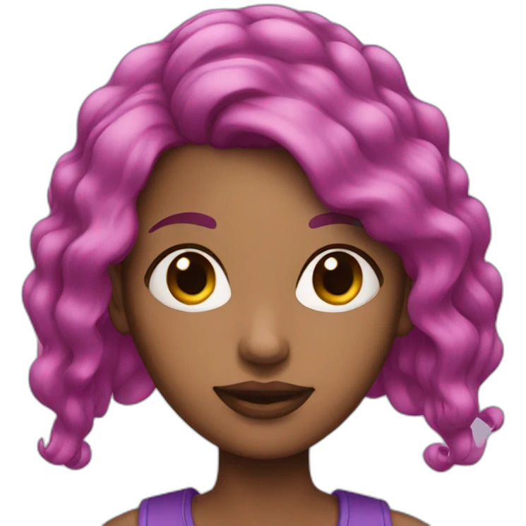 woman pink purple hair emoji