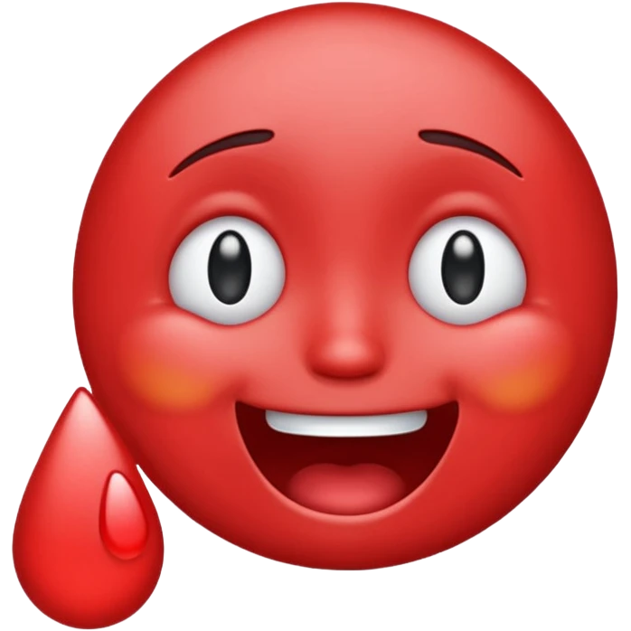 Make me a red emoji that is happy and is crying for happyness\ emoji