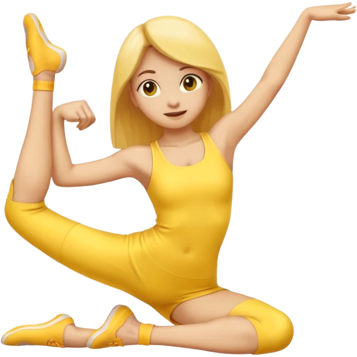 Yellow emoji girl doing the splits emoji