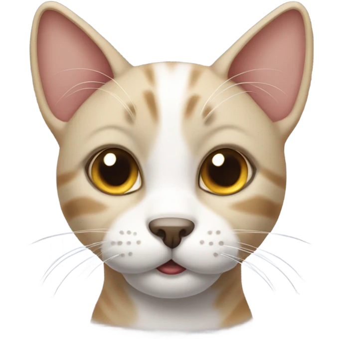 a cat with dog efect emoji