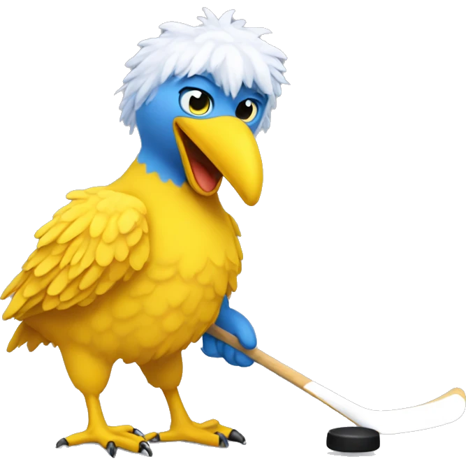 Big bird playing hockey emoji