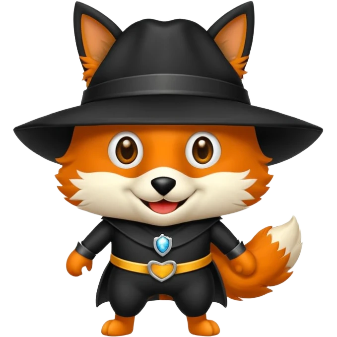 Diseña un Zorro mascota saludando  emoji