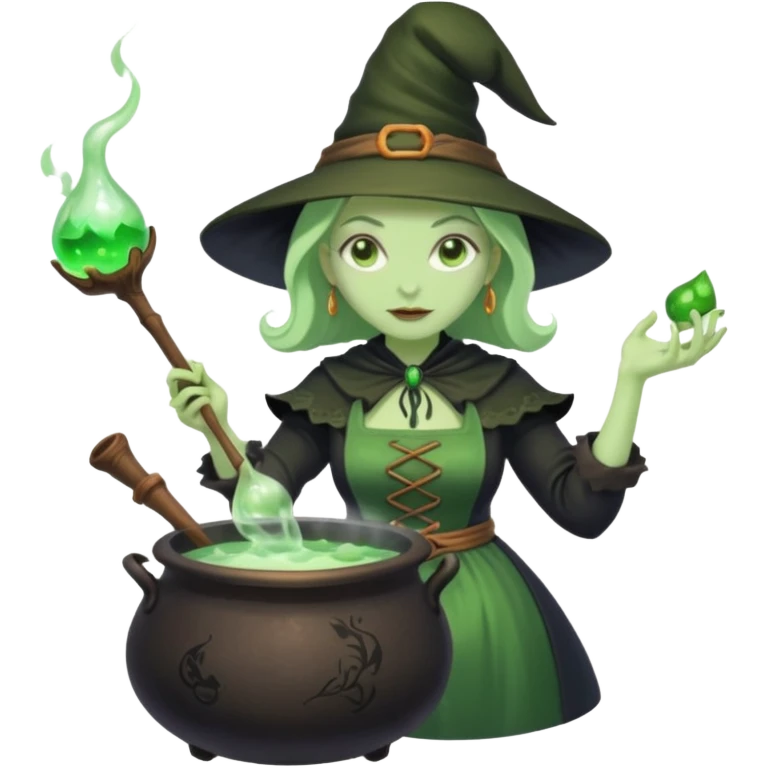 green witch cooking potion emoji