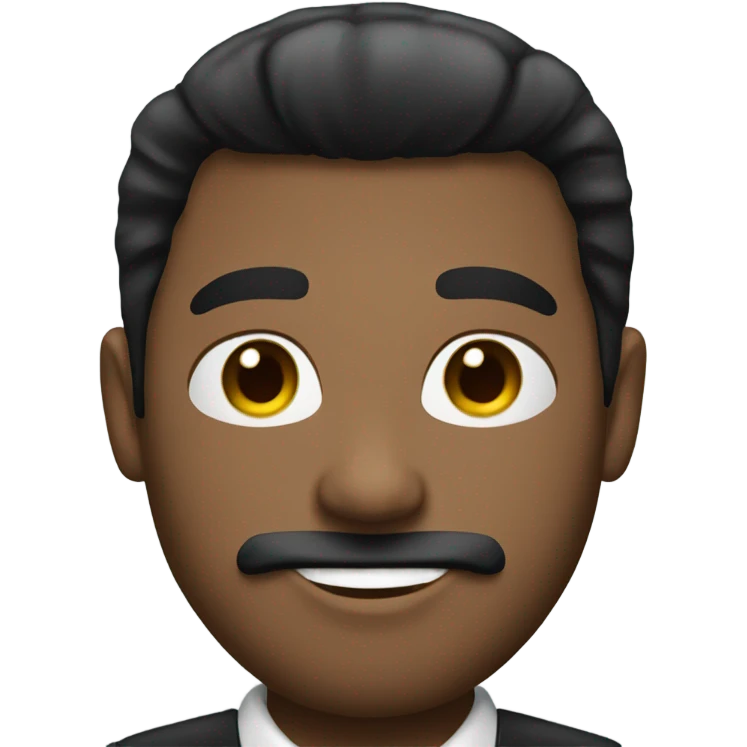 businessman black fluffy straight hair emoji