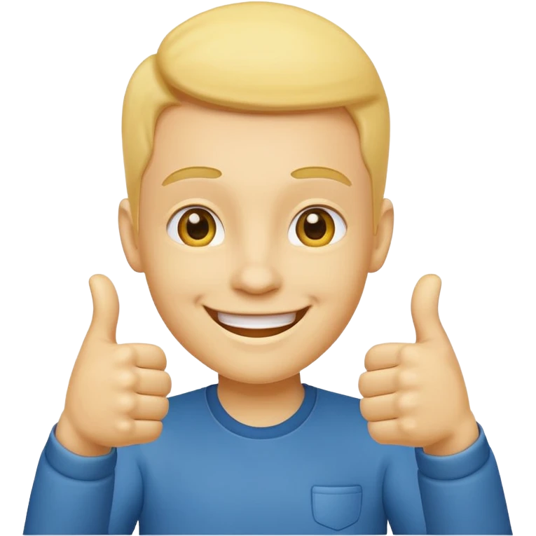 smiling face with hands giving a thumbs up emoji